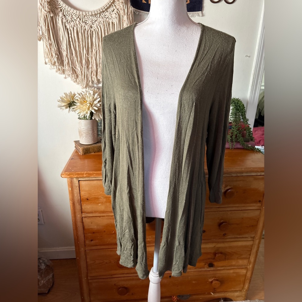 J Jill green knit cardigan